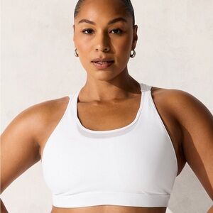 Medium White Fabletics Principal High Impact Sports Bra NWT